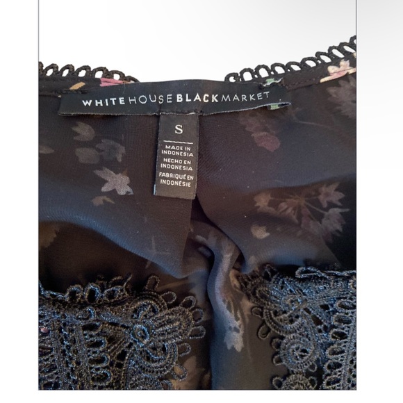 WHITE HOUSE BLACK MARKET Lace-Detail Sleeveless Shirt Size Small - Picture 6 of 7